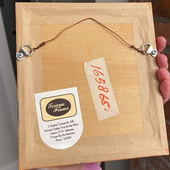 Vintage framed crewel wall hanging art piece “Christmas is peace” red frame - Picture 7 of 7